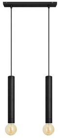 Lampadario a sospensione con filo TUBA 2xE27/15W/230V nero