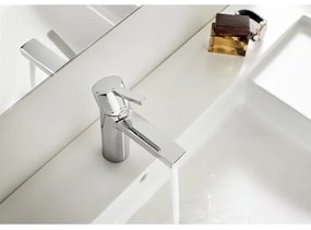 Roca A5A3296C00 - Miscelatore monocomando per lavabo NAIA con piletta, 16,7 cm, cromo lucido