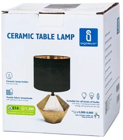 Aigostar - Lampada da tavolo 1xE14/40W/230V oro/nero