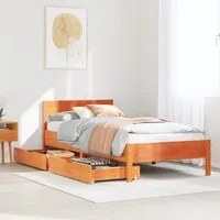 Letto senza Materasso Marrone Cera 90x200 cm Legno di Pino 3301760