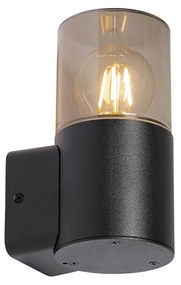 Lampada da parete esterna moderna nera con diffusore fumé IP44 - Odense