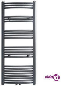 vidaXL Radiatore Centrale Portasciugamano Curvo Grigio 600 x 1424 mm