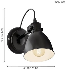 Eglo 49468 - Applique PRIDDY 1xE27/40W/230V