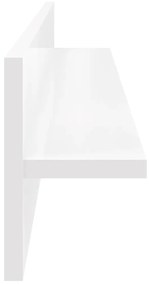 Mensole a muro 2 pz bianco lucido 80x11,5x18 cm in truciolato