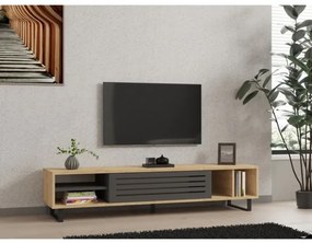 Mobile Porta TV Da Terra 160 Cm Con Anta Frontale Rovere E Antracite Zeffiro