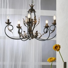 Lampadario Country charm LAMPADARIO GRETEL 5 LUCI BRONZO bronzo paralume bronzo 5x E14