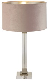 Lampada Da Scrivania Scarborough Acciaio Ottone Velluto Rosa 1 Luce E27