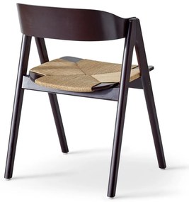 Sedia da pranzo in legno di faggio nero con seduta in rattan Findahl di Hammel Mette - Hammel Furniture