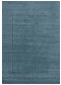 Tappeto blu in lana tessuto a mano 160x230 cm Textured Wool Border – Flair Rugs