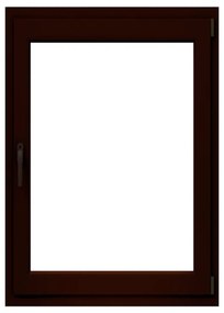 Finestra in PVC noce L 80 x H 140 cm, 1 anta apertura a destra