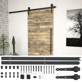 Kit Di Binari Per Porte Scorrevoli 183 Cm Acciaio Nero /