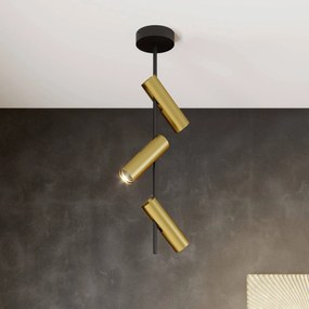 SIGMA Faretto da soffitto Leda 3, 3 luci, nero-oro