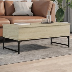 Tavolino Salotto Rovere Sonoma 100x50x40cm Multistrato Metallo /