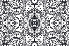 Carta da parati – Ornamento in bianco e nero