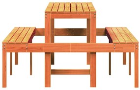 Tavolo da picnic marrone cera 160x134x75 cm legno massello pino