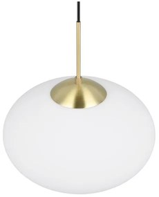 Lampadario in bianco-oro con paralume in vetro ø 40 cm Fomento - Trio
