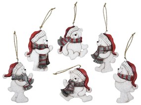 Ornamenti natalizi in set da 6 Teddy Bear - Ego Dekor
