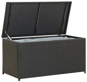 Baule Da Giardino İn Polyrattan 100x50x50 Cm Nero /