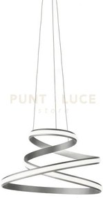 Sospensione vuelta a led silver 3000k 2500lm 50w dimmerabile d.57cm