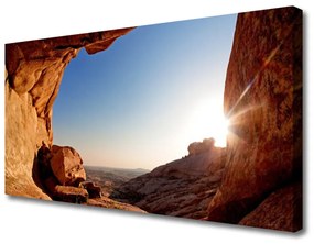 Quadro su tela Roccia, sole, paesaggio 100x50 cm