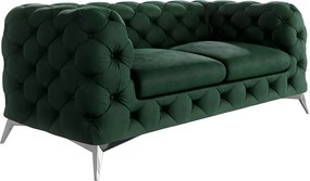 Divano verde scuro con rivestimento in velluto 185 cm Chelsea – Ropez