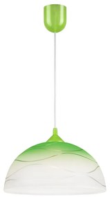 Lampadario verde con paralume in vetro ø 30 cm Sfera – LAMKUR