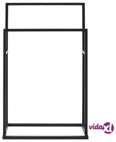 vidaXL Portasciugamani Autoportante Nero 48x24x78,5 cm in Ferro