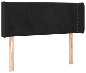 Testiera a led nera 83x16x78/88 cm in velluto