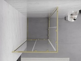Mexen Exo cabina doccia quadrata scorrevole 100 x 100 cm, trasparente, oro - 8111-100-100-50-00