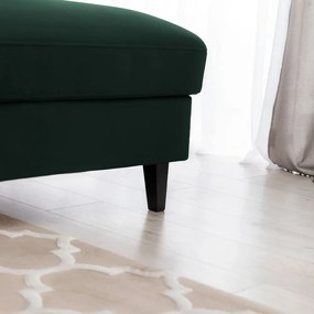 Divano angolare verde scuro allungabile/con contenitore (con penisola a destra/con chaise lounge) e rivestimento in velluto Foble – ELTAP