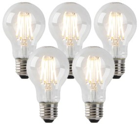 Set di 5 lampade LED E27 dimmerabili vetro trasparente 4W 320 lm 2200K