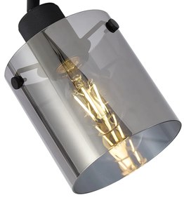 Faretto da parete di design nero con vetro fumé - Domo