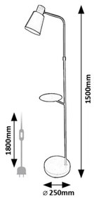 Rabalux 74229 - Lampada con piedistallo AZIM 1xE27/40W/230V nero