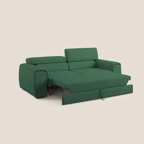 Zeno Divano con pouf estraibile poggiapiedi in tessuto morbido impermeabile T02 verde