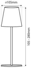 Lampada da tavolo LED dimmerabile touch 3W 5V USB 800mAh bianca