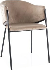 Sedia Bono in velluto beige Blu28/nero