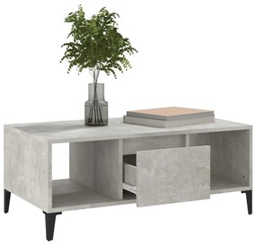 Tavolino salotto grigio cemento 90x50x36,5 cm legno multistrato