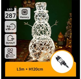 Aigostar - Decorazione natalizia LED da esterno 3,6W/31/230V 2700K 120cm IP44 a forma di pupazzo di neve