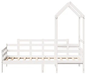 Dormeuse con tetto 80x200 cm bianco in legno massello di pino