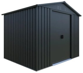 Casetta da giardino in acciaio antracite 1.8 x 2.3 m, superficie esterna 4.16 m² e spessore parete 3 mm, senza pavimento porta scorrevole, NATERIAL Hekla