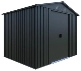 Casetta da giardino NATERIAL Hekla in acciaio antracite con porta scorrevole semplice, superficie interna 4.1 m² e spessore parete 3 mm, senza pavimento