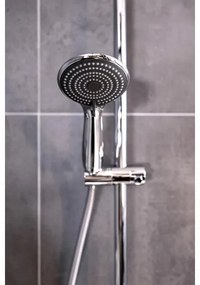 WENKO 23992100 - Soffione doccia Sistema di risparmio idrico 9,5x9,5 cm cromo lucido/grigio