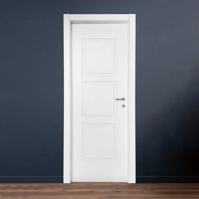 Porta interna a battente Cadrel in legno laccato colore bianco, L 60 x H 210 cm, apertura a sinistra