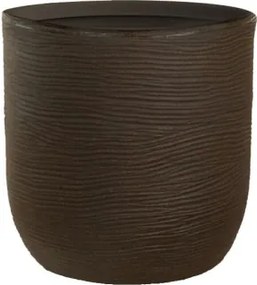 Vaso in resina da esterno interno cilindro d.35x34h Raffaello Marrone