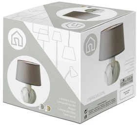 Lampada da tavolo in ceramica beige con paralume in tessuto (altezza 26,5 cm) - Casa Selección