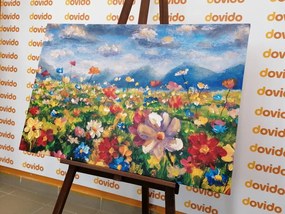 Stampa su tela – Pittura a olio di fiori selvatici