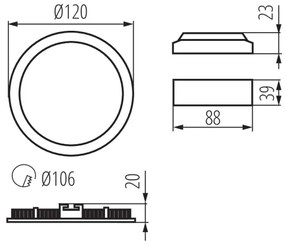Kanlux 33562 - Faretto LED da incasso per bagno ROUNDA LED/6W/230V IP44 nero