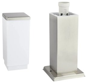 Paletto da Giardino 40cm Quadrato in acciaio INOX IK06 IP54 base E27