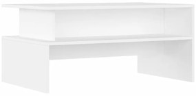 Tavolino da salotto bianco 90x55x42,5 cm in legno multistrato