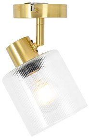 Faretto da soffitto Art Déco oro con vetro regolabile - Laura